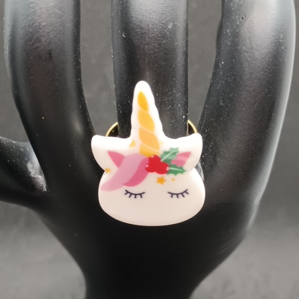 Hand Crafted Unicorn Ring - White, Pink, and Gold